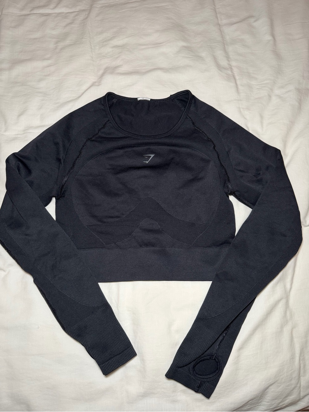 Gymshark Black Long-Sleeve Seamless Crop Top